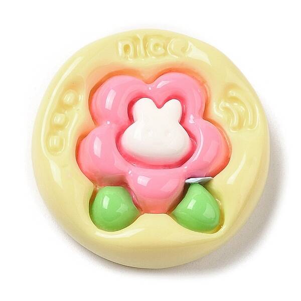 Opaque Flower Resin Cabochons