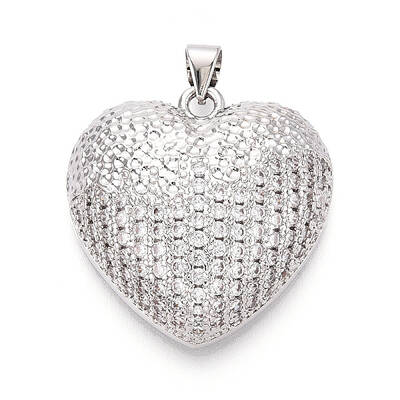 Brass Micro Pave Clear Cubic Zirconia Pendants