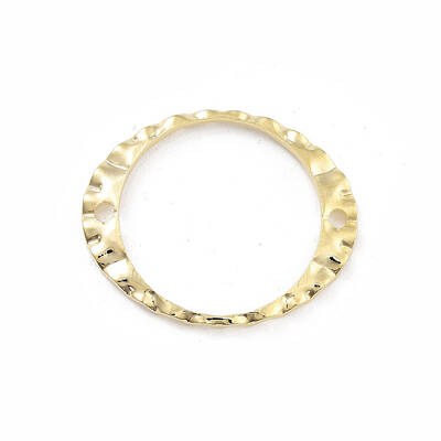 Brass Textured Hollow Oval Links