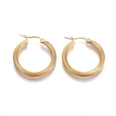 304 Stainless Steel Geometric Hoop Earrings