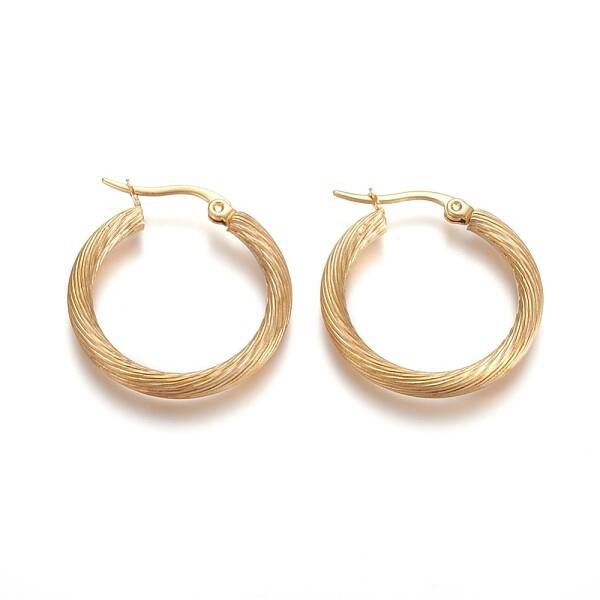 304 Stainless Steel Geometric Hoop Earrings