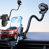 Solid Car Truck Phone Mount Holder With 14-Inch Gooseneck Long Arm, Windshield Window Mobile Holders w/Industrial-Strength Su...