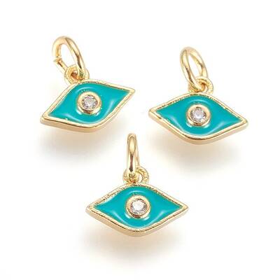 Brass Micro Pave Cubic Zirconia Charms