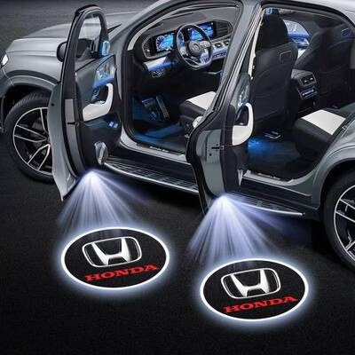 2Pcs LED Car Door Welcome Light HD Projector Lamp Accessories For Civic Fit Accord City Vezel  S660 Odyssey (Battery Not