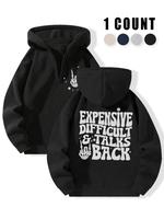 Women's Letter Print Drop Shoulder Hoodie, Fashion Casual Cozy Hooded Sweatshirt for Daily Holiday Outdoor Wear, Hoodies for...