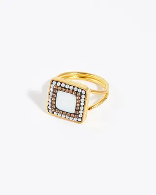 Ring Square Baroque Gold | Color: GOLD | Size: U