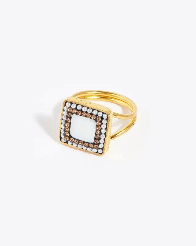 Ring Square Baroque Gold | Color: GOLD | Size: U
