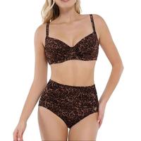 Popilush Shapewear Ruched Tummy Control Bikini Bra & Underwear Swimwear Beachwear Leopard Print Fashion Beach Outfits