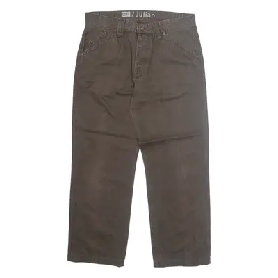 WE JULIAN Mens Trousers Brown Regular Straight W32 L27