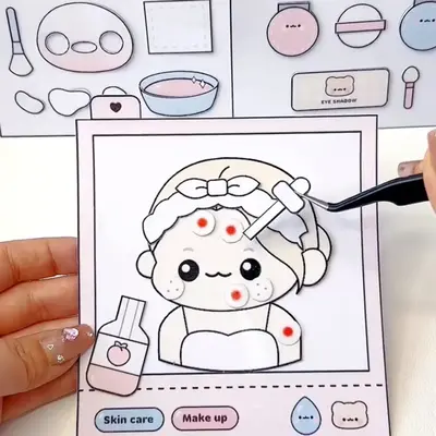 Acne Removing Beauty Salon Quiet Book, 1 Pack DIY Homemade Material Pack, Stress Relief Toy