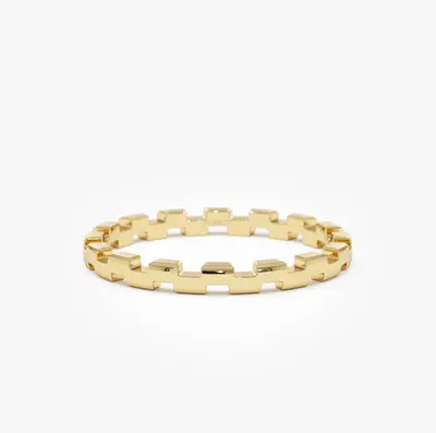 14k Gold Stackable Link Ring
