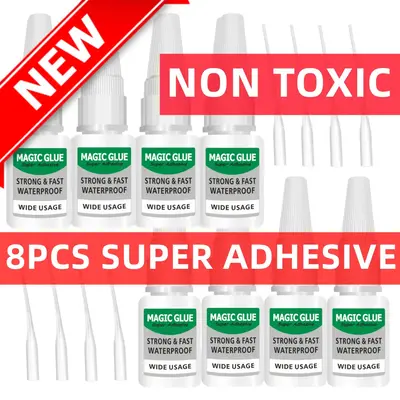 Magic Glue - Super Glue for All Your Needs, Shoe Glue, Wood Glue, Clear Glue, Strong Glue Set for All Materials, Instant Bond...