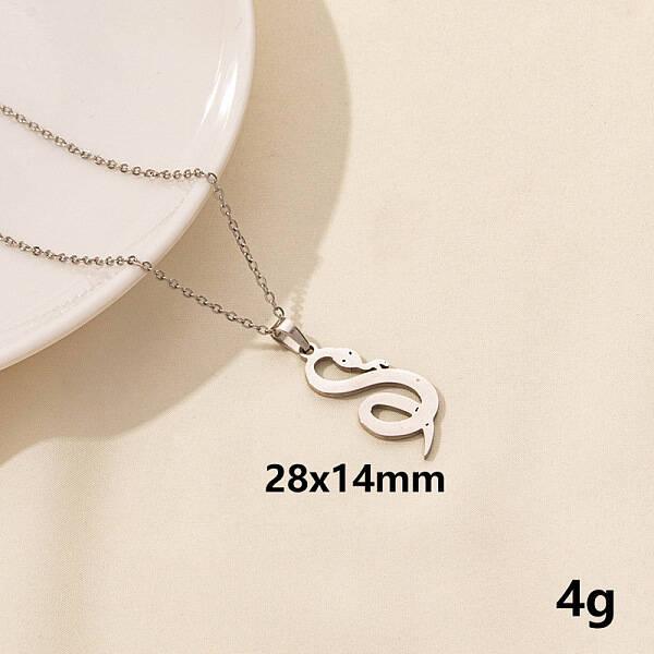 304 Stainless Steel Serpentine Pendant Necklaces
