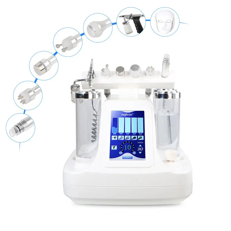 Hydra Dermabrasion Ultrasonic RF Oxygen Spray Facial Skin Whitening BIO Machine + LED Photon Mask for Spa Salon Studio Home U...