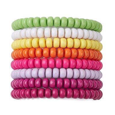 Acrylic Rondelle Beaded Stretch Bracelets Set