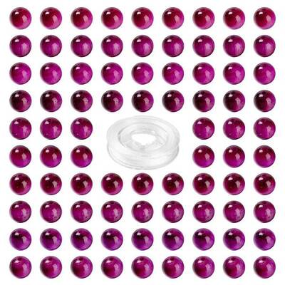 100Pcs 8mm Dyed & Heated Natural Rose Tiger Eye Round Beads