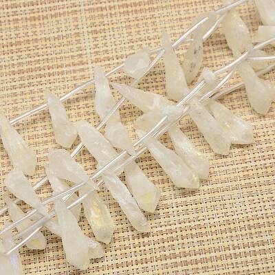 Electroplate Gemstone Natural Quartz Crystal Beads Strands