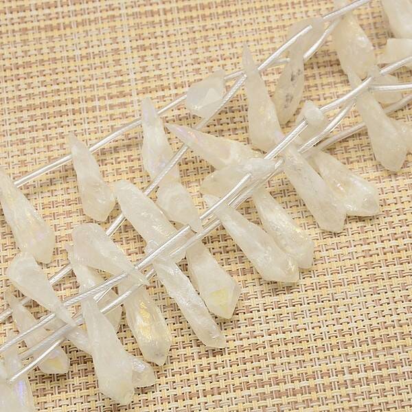Electroplate Gemstone Natural Quartz Crystal Beads Strands