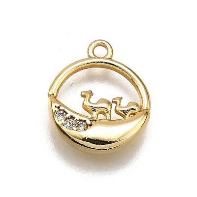 Brass Micro Pave Clear Cubic Zirconia Pendants