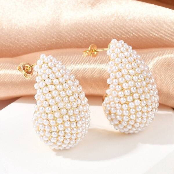 Teardrop Brass Stud Earrings