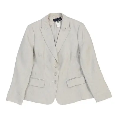Blue Les Copains Blazer - Large Grey Linen | Size: large