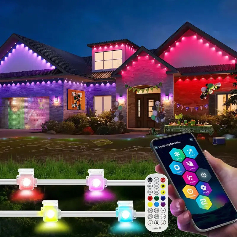 Smart RGBIC Outdoor Light, APP Control LED Light Strip, Garden Yard Decorative Light, Outdoor Decorative Light for Home Garde...
