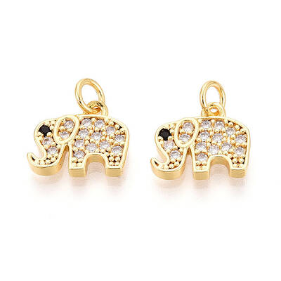 Brass Micro Pave Cubic Zirconia Charms