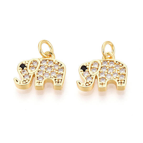 Brass Micro Pave Cubic Zirconia Charms