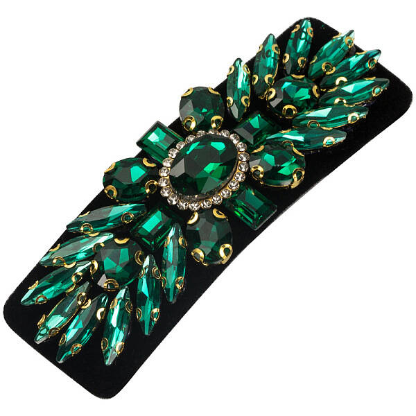 Cloth & Alloy & Glass Rhinestone Snap Hair Clips
