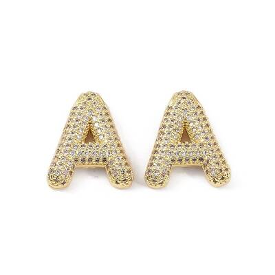 Brass Micro Pave Clear Cubic Zirconia Pendants