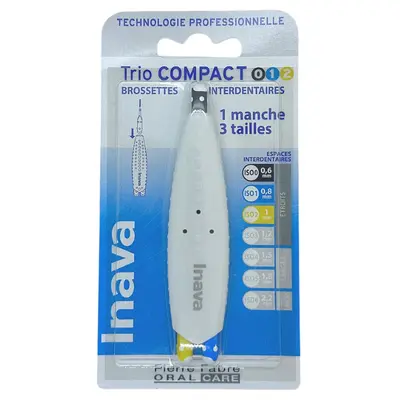 Inava Trio Compact ISO 0/1/2 - 1 Trio Handle + 3 Interdental Brushes