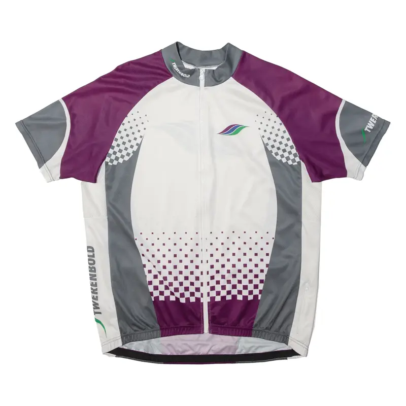 TWERENBOLD Cycling Full Zip Mens Jersey Purple High Neck XL
