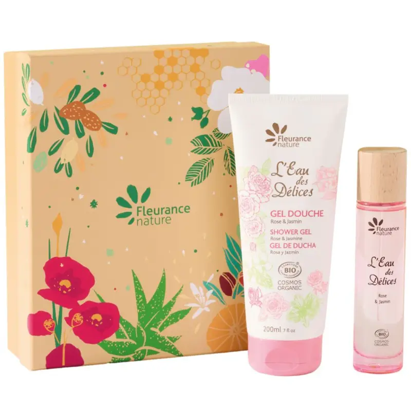 Fleurance nature L'Eau des Délices Rose and jasmine gift set