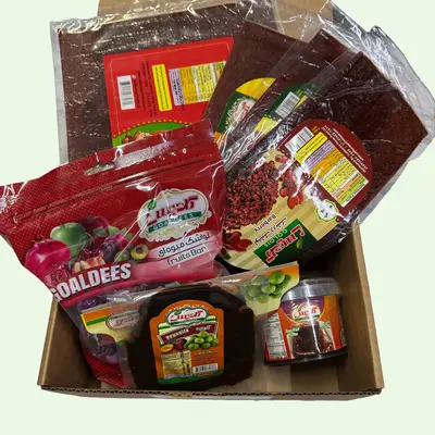 Lavashak Lovers Box Variety BOX - 7 Unique Flavors Including Juicy Rolls, Lavashak Toffees & Plum Paste