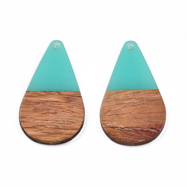 Transparent Resin & Walnut Wood Pendants