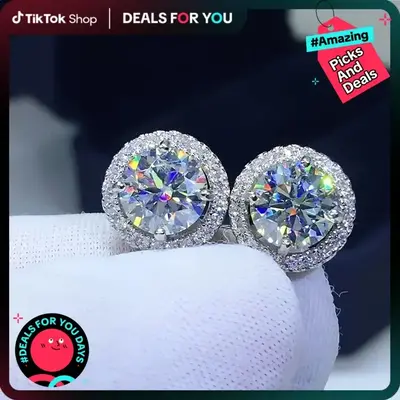 【Must be】S925 Silver Premium Moissanite Stud Earrings - New Release, 0.3ct/0.5ct/2ct Options | Elegant Timeless Ear Jewel...