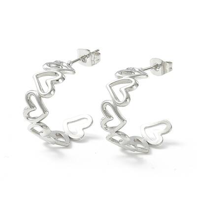 Non-Tarnish 304 Stainless Steel C-shape Stud Earrings