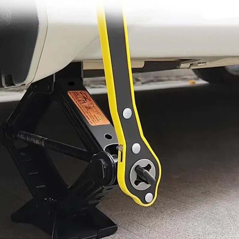 Multi-functional Car Jack Wrench, Universal Hexagonal Labor-saving Handheld Wrench, Manual Car Repair Tool, Heavy Duty, Ratc...