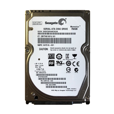 647518-001 HP 750GB 5400RPM SATA 3Gb/s 8MB Cache 2.5-inch Hard Drive