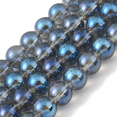Transparent Electroplate Glass Beads Strands