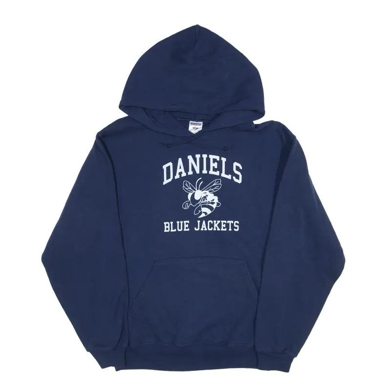JERZEES Daniels Blue Jackets Hoodie Blue Pullover Mens S