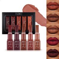 Matte Lipstick (5 Counts/set), Moisturizing Lip Stain, 5 Distinct Colors, Suitable for All Occasions Lip Makeup, Stick Lipsti...