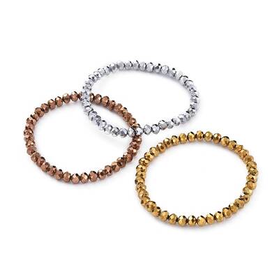 Electroplate Glass Beads Stretch Bracelets
