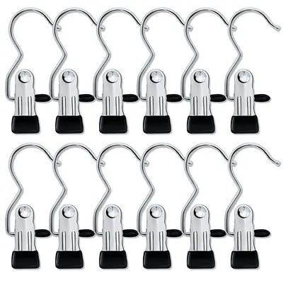 16 Counts Anti-Rust Clip Clothespins, Ultimate Lightweight Hanging Travel Hanger Organizer for Home & More, Space-Saving Magi...
