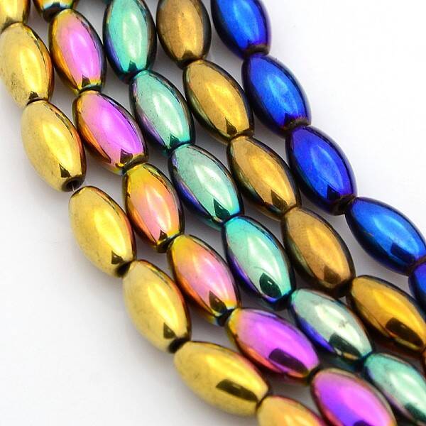 Electroplate Magnetic Synthetic Hematite Beads Strands