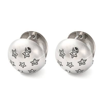 304 Stainless Steel Clear Cubic Zirconia Hoop Earrings for Women