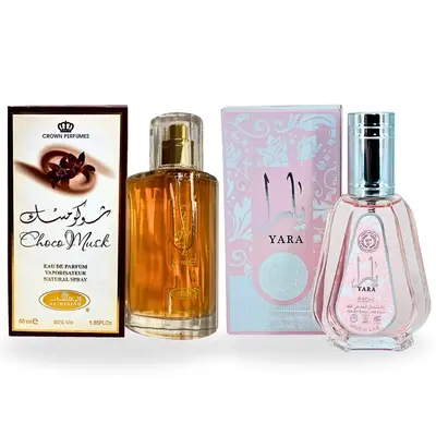 Choco Musk EDP-50ML (1.7Oz) by Al Rehab For Women + Yara EDP-50 ML (1.7Oz) By Ard Al Zaafaran For Women - Fragrance Value Bun...