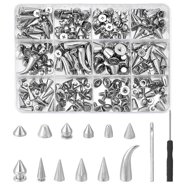 120Pcs 12 Styles Alloy Rivets Sets