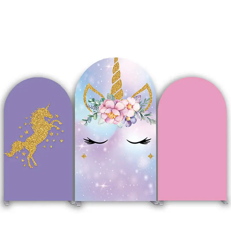 Aperturee Floral Unicorn With Horse Glitter Arch Backdrop Kit | Chiara Wall Backdrop Diy | Custom Chiara Arched Covers | Diy ...