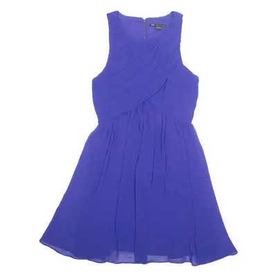 ARMANI EXCHANGE Womens Fit & Flare Dress Blue Sleeveless Knee Length UK 8